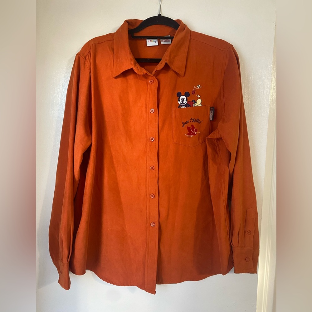 Vintage Disney Mickey Mouse Embroidered Button Down Shirt XL Fall